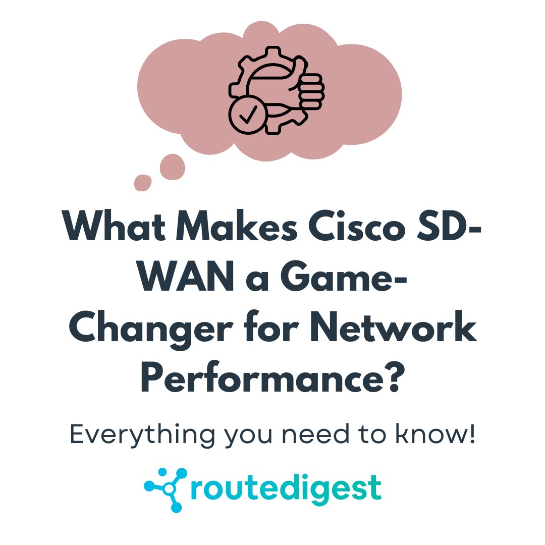 RouteDigest's tweet image. 🌟 What Makes Cisco SD-WAN a Game-Changer for Network Performance? 🚀

Supercharge your network with Cisco SD-WAN Solutions!

#CiscoSDWAN #CiscoCertification #NetworkPerformance #WANOptimization #CloudNetworking #TechGrowth #SecureConnectivity #NetworkEngineer #ITCareer