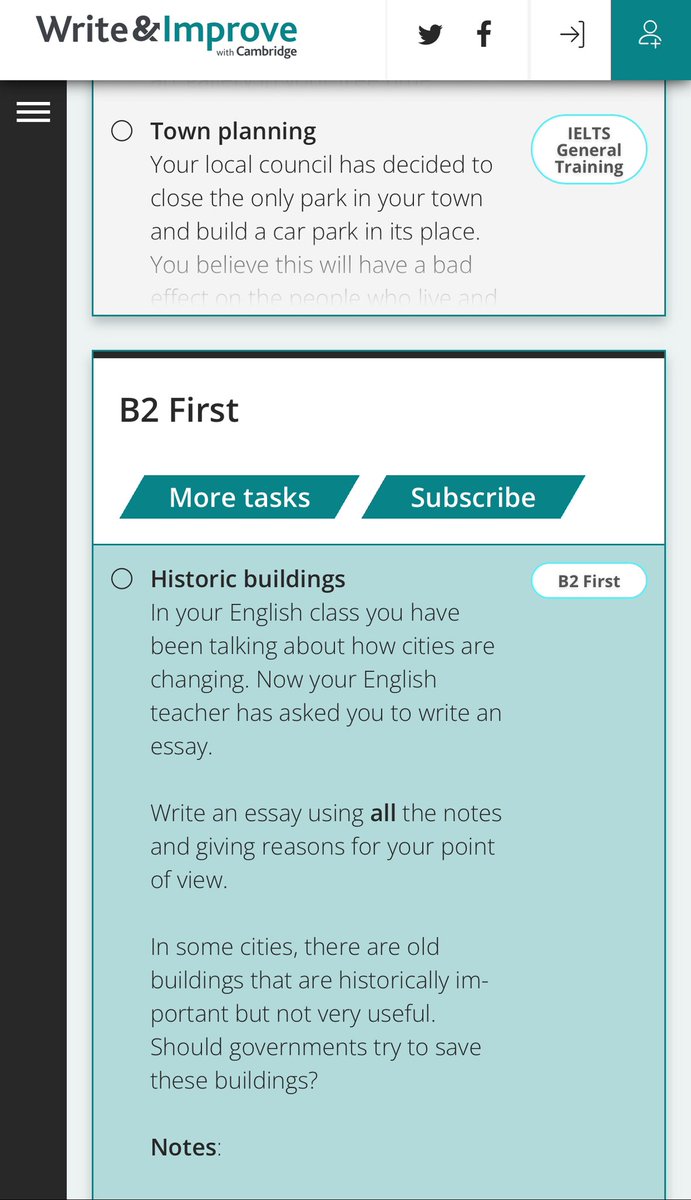 Một Web có thể rèn luyện kĩ năng viết English cho tất cả các level và có sửa chữa. Mọi người tham khảo và luyện tập thêm lúc rãnh nè! Rất hay! 🙂
☘️☘️☘️
 #LearnEnglish