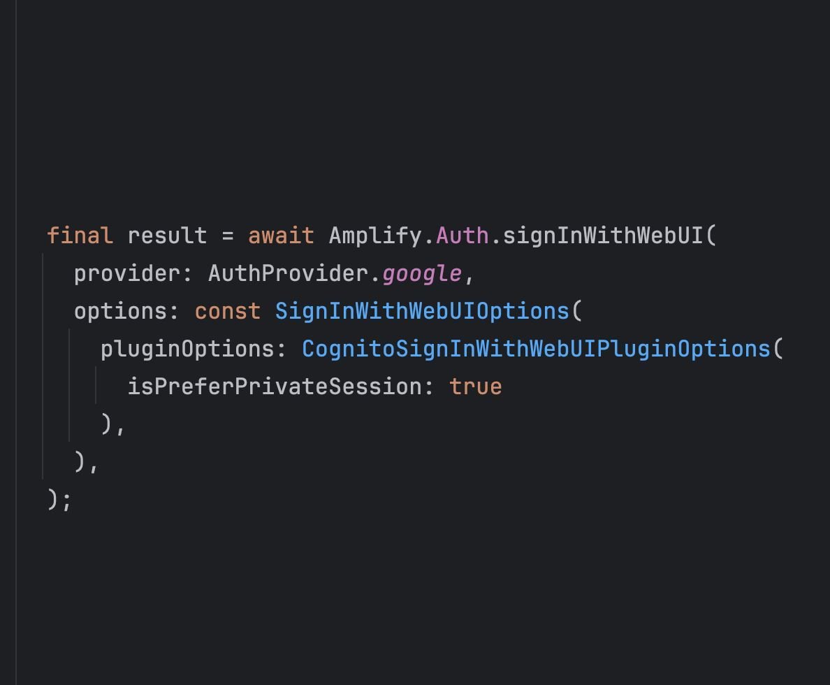 airon_tark's tweet image. AWS Amplify routine: For some reason, AWS Amplify social LOGOUT shows an annoying LOGIN modal. Use &quot;isPreferPrivateSession: true&quot; to prevent this. #awsamplify #awscognito #awsdev #flutter #dart #tarklab #airontark