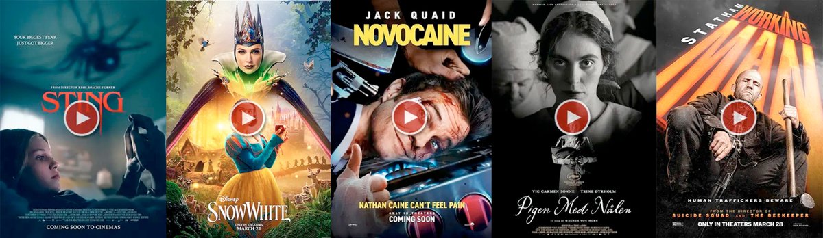 🎥🎬📽 Updated #Cinema billboard in #Lanzarote . This week, 5 #movies in original version with Spanish subtitles: ociolanzarote.com/en/cinema/ 

🍿 Sting
🍿 Snow White
🍿 Pigen med nålen
🍿 A Working Man
🍿 Novocaine