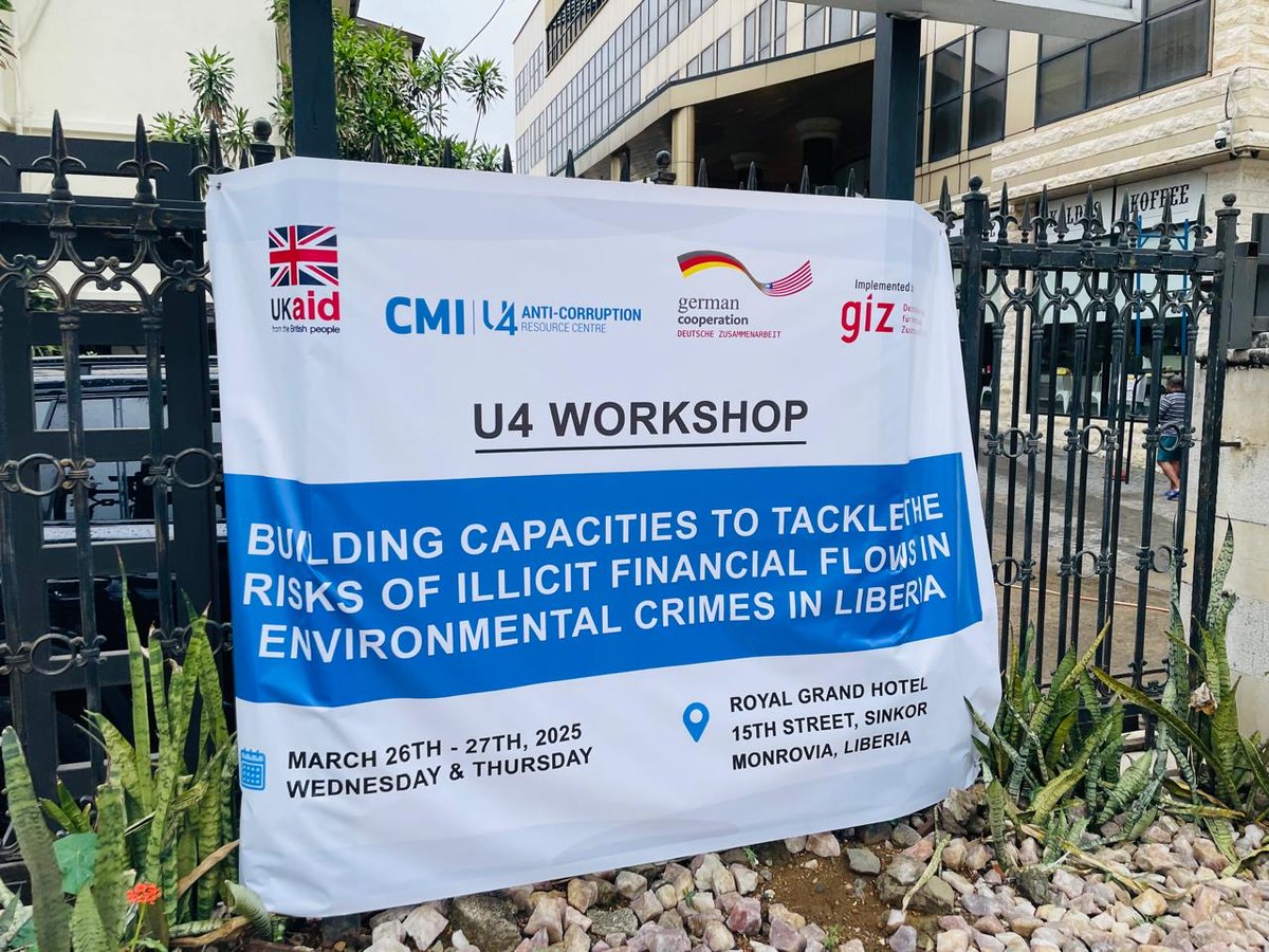 The British Embassy, GIZ &amp; U4 have spent a great week with partners building capacity to tackle illicit financial flows in Liberia’s mining sector

Thanks LACC, MME, FDA, MIA, LNP, LDEA, LIS, LRA, civil society &amp; community reps for going on this journey with us

#GoFarGoTogether
