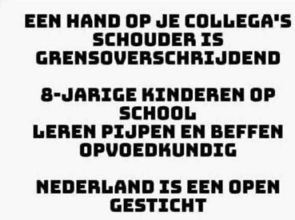 Yvonbrinkerink's tweet image. De week van de #lentekriebels. 

Georganiseerd door het #RIVM, de #GGD, #jeugdzorg en de #rutgerstichting. 

Waarin een 4 jarige moet vertellen waar hij/zij het prettig vind om aangeraakt te worden en een 8 jarige leert pijpen en beffen. En dat vervolgens opvoedkundig noemen.…