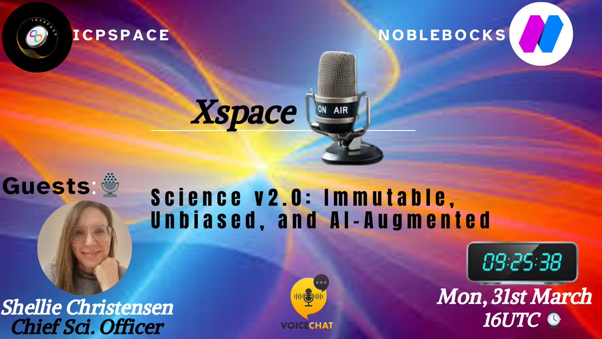Icpspace's tweet image. 💫 Join us for an exciting #xspace with @nobleblocks
🗓️Mon, 31st March, 4pm UTC⌚

🎁Reward:
🎉$50 For 10 Best Questions)🥰

Task:
,✨Follow @nobleblocks &amp;amp; @Icpspace
✨♥️ &amp;amp; RT, Tag Frens 💑
💬Comment Your Questions

🔗Set Reminder(Must Join)🔔: x.com/i/spaces/1lDGL… #AMA #ICP