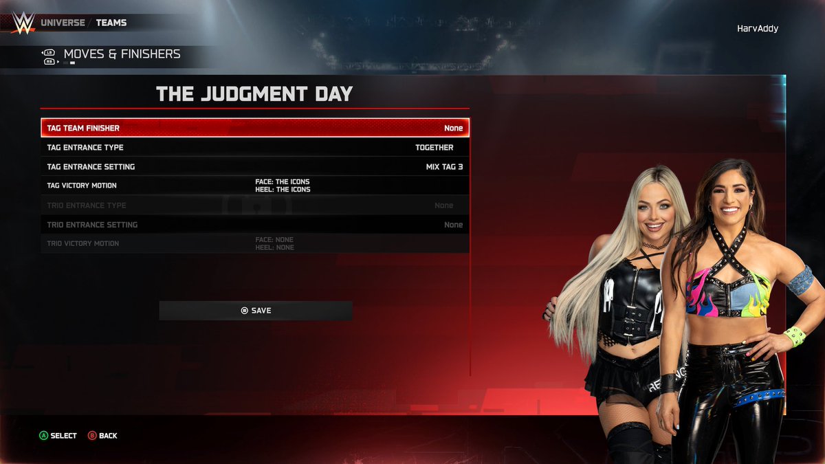 How to create The Judgment Day (Liv & Raquel) in #WWE2K25 Thread 🧵 Name ...