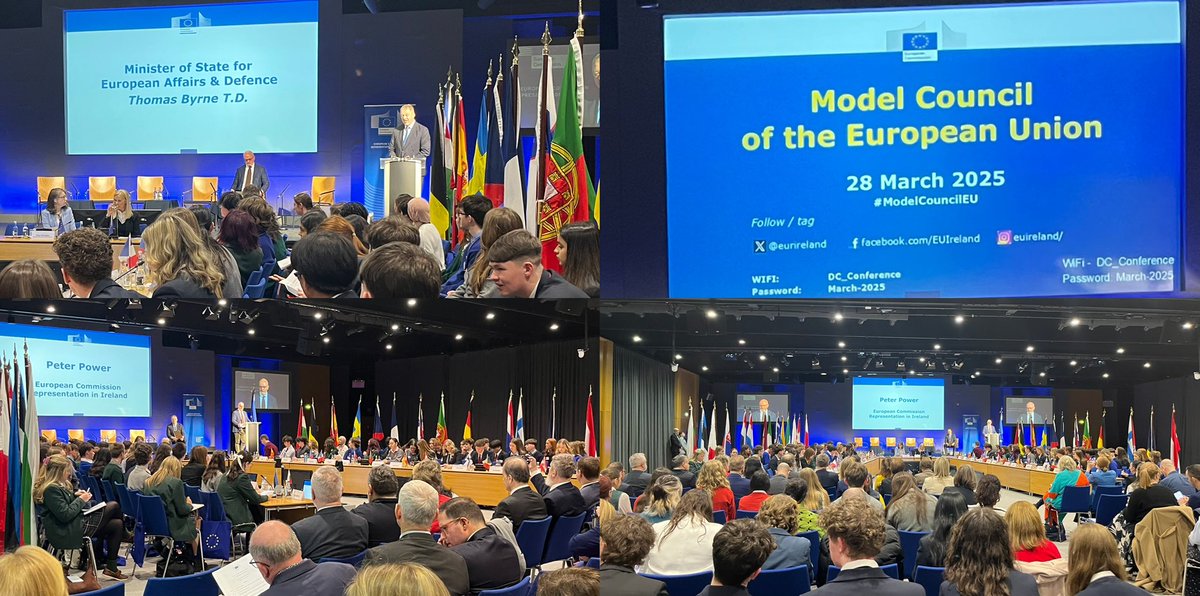 EU Commission in Ireland (@eurireland) on Twitter photo Best of luck ☘️ to all participants of our annual #ModelCouncilEU 🇪🇺 debate kicking-off in <a href="/dublincastleOPW/">Dublin Castle</a> 🏰 with the opening address by 🇮🇪 Minister <a href="/ThomasByrneTD/">Thomas Byrne</a> & Peter Power, Head of Rep🤝
📑 This year’s debate theme is #EUDigital policy to protect young people online 💻 Best of luck ☘️ to all participants of our annual #ModelCouncilEU 🇪🇺 debate kicking-off in <a href="/dublincastleOPW/">Dublin Castle</a> 🏰 with the opening address by 🇮🇪 Minister <a href="/ThomasByrneTD/">Thomas Byrne</a> & Peter Power, Head of Rep🤝
📑 This year’s debate theme is #EUDigital policy to protect young people online 💻