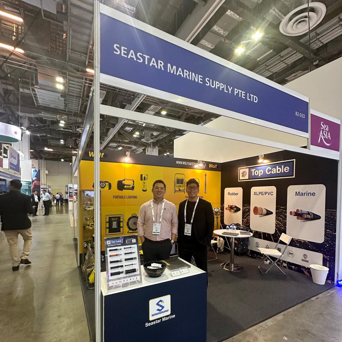 A huge thank you to our distributor Seastar Marine Supply PTE LTD for showcasing Wolf Safety’s Hazardous Area lighting range at Sea Asia 2025 in Singapore.

We hope the show was a great success for all involved!