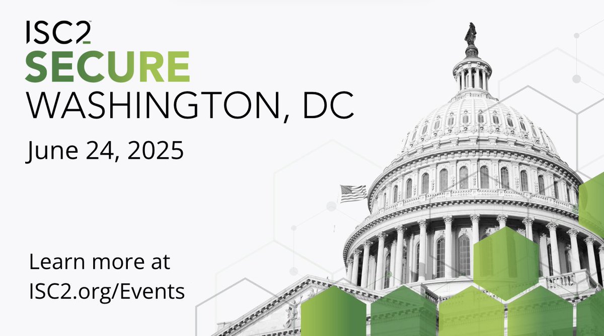 ISC2's tweet image. Don’t miss #SECUREDC — returning in person June 24, 2025! Connect with leaders from across #cybersecurity for a full day of insights and networking. Register early—save before May 13!

Click here: ow.ly/HiCR50VkL5Y