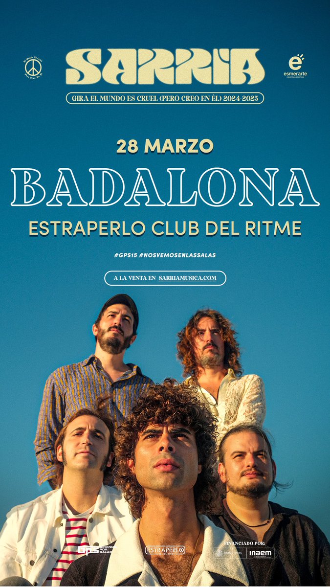 Sarria (@sarria_musica) on Twitter photo Esta noche nos vemos en Badalona de la mano de <a href="/girandoporsalas/">Girando Por Salas</a> 🙌🏼 Entradas a la venta en my.weezevent.com/sarria-en-bada… Esta noche nos vemos en Badalona de la mano de <a href="/girandoporsalas/">Girando Por Salas</a> 🙌🏼 Entradas a la venta en my.weezevent.com/sarria-en-bada…