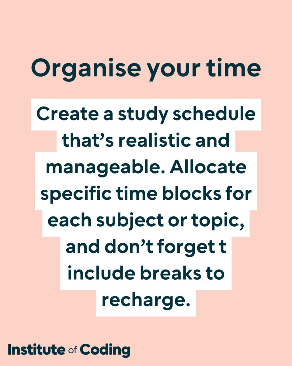 IoCoding's tweet image. Looking to study smarter, not harder? Here are 3 simple tips to help you make the most of your learning time. Share your top study tips 👇 #StudyTips #StudySmart #TimeManagement #ActiveLearning