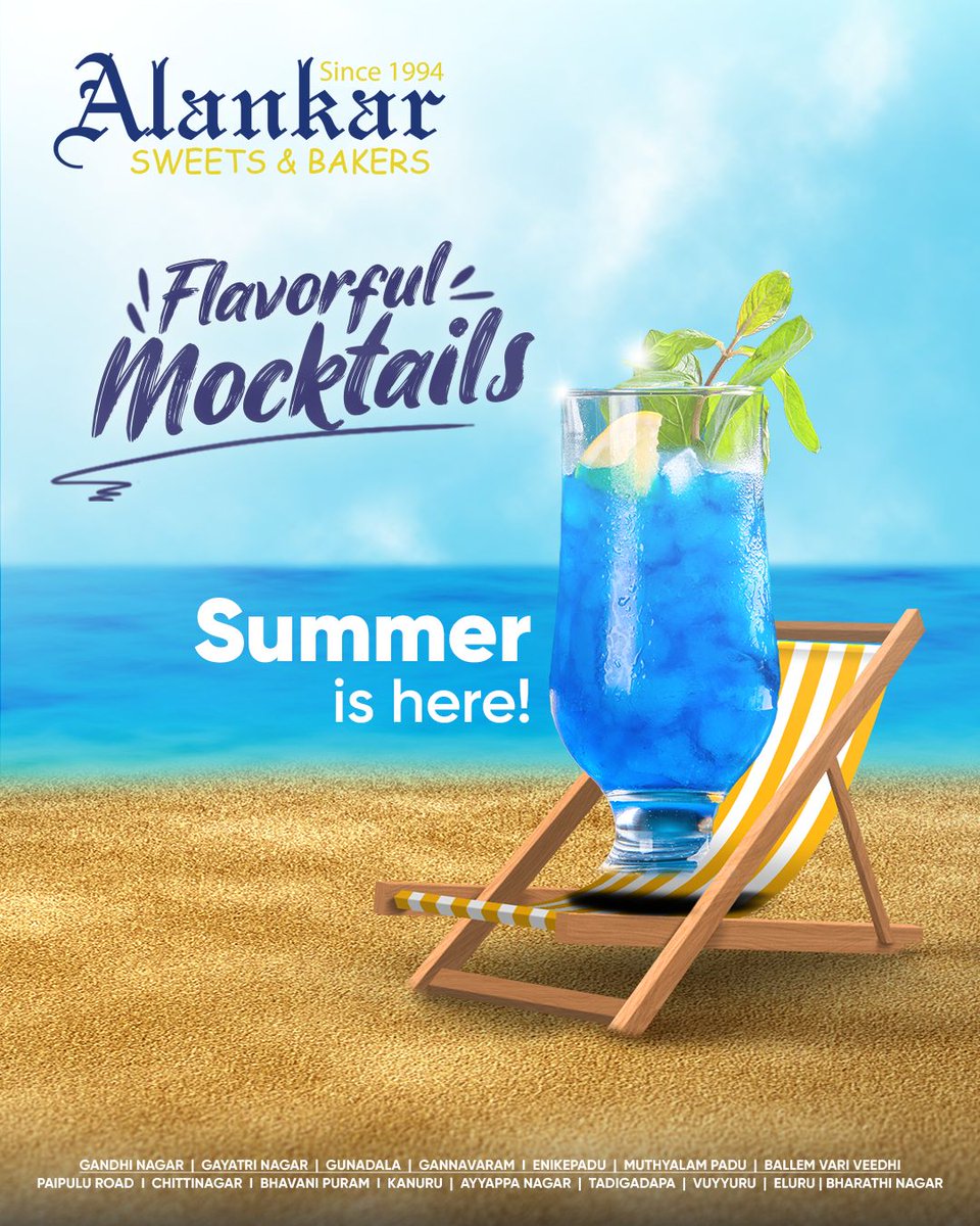 AlankarBakery's tweet image. Summer is here, and so are our Flavorful #Mocktails! 🍹❄️

Beat the heat with a refreshing sip of cool, vibrant flavors at Alankar Sweets &amp;amp; Bakers. Whether you&apos;re craving something sweet, tangy, or tropical, we’ve got the perfect drink for you! #AlankarSweets #AlankarBakers
