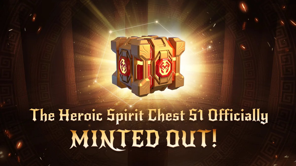 ⚔️ The Heroic Spirit Chest S1 is OFFICIALLY MINTED OUT! ⚔️

ALL ROUNDS HAVE SOLD OUT! A huge THANK YOU to all the #commanders for your amazing support! 🙌 

Chests will soon be revealed, stay tuned!