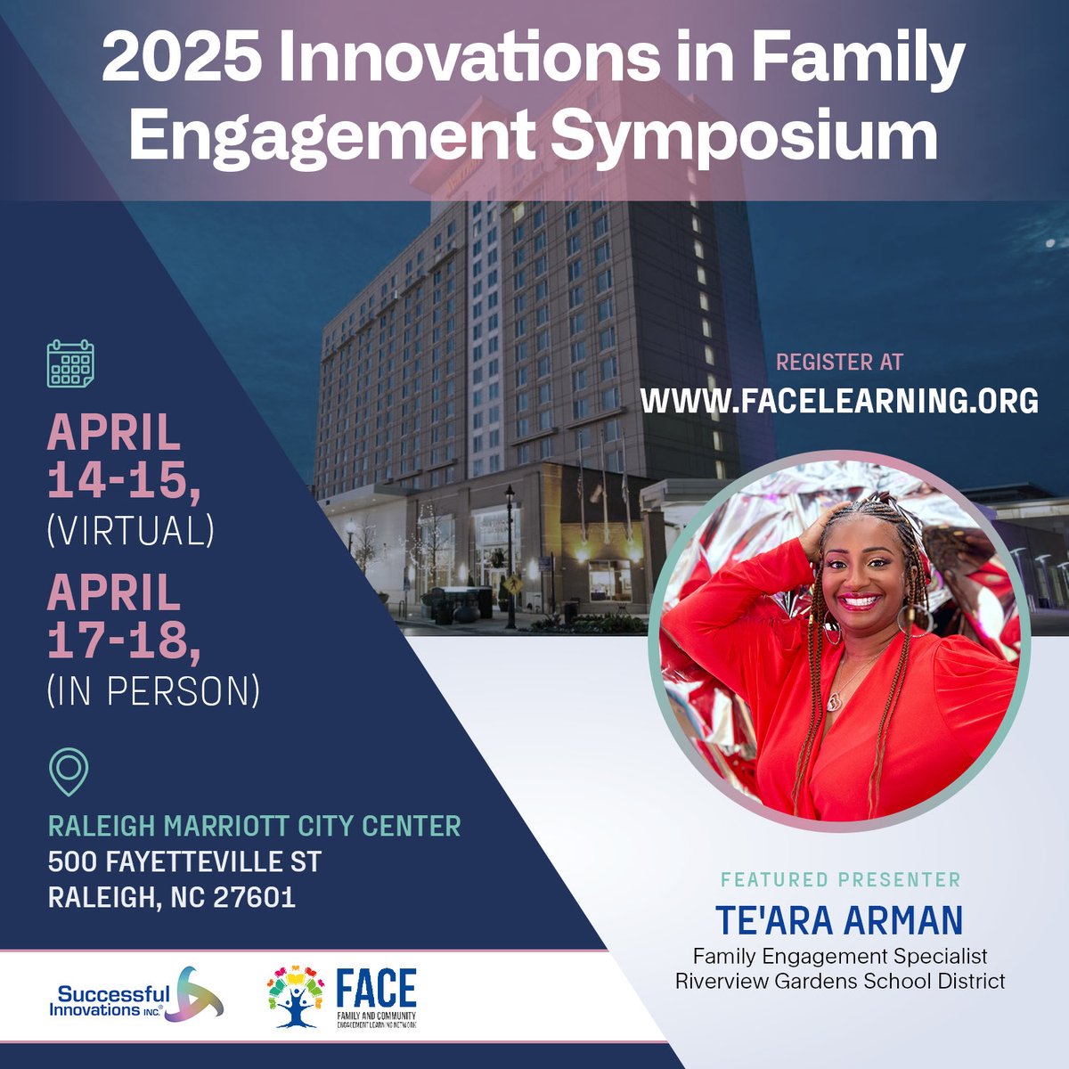 Successful Innovations (@successfulinc) on Twitter photo Have you registered? It’s not too late! Join us in Raleigh, NC for the 2025 Innovations in Family Engagement Symposium. Great keynotes, awesome sessions, superior networking, and more! <a href="/NationalPTA/">NationalPTA</a> <a href="/DrSConstantino/">Steve Constantino</a> <a href="/DarlaEdwards13/">Darla Edwards</a> Have you registered? It’s not too late! Join us in Raleigh, NC for the 2025 Innovations in Family Engagement Symposium. Great keynotes, awesome sessions, superior networking, and more! <a href="/NationalPTA/">NationalPTA</a> <a href="/DrSConstantino/">Steve Constantino</a> <a href="/DarlaEdwards13/">Darla Edwards</a>