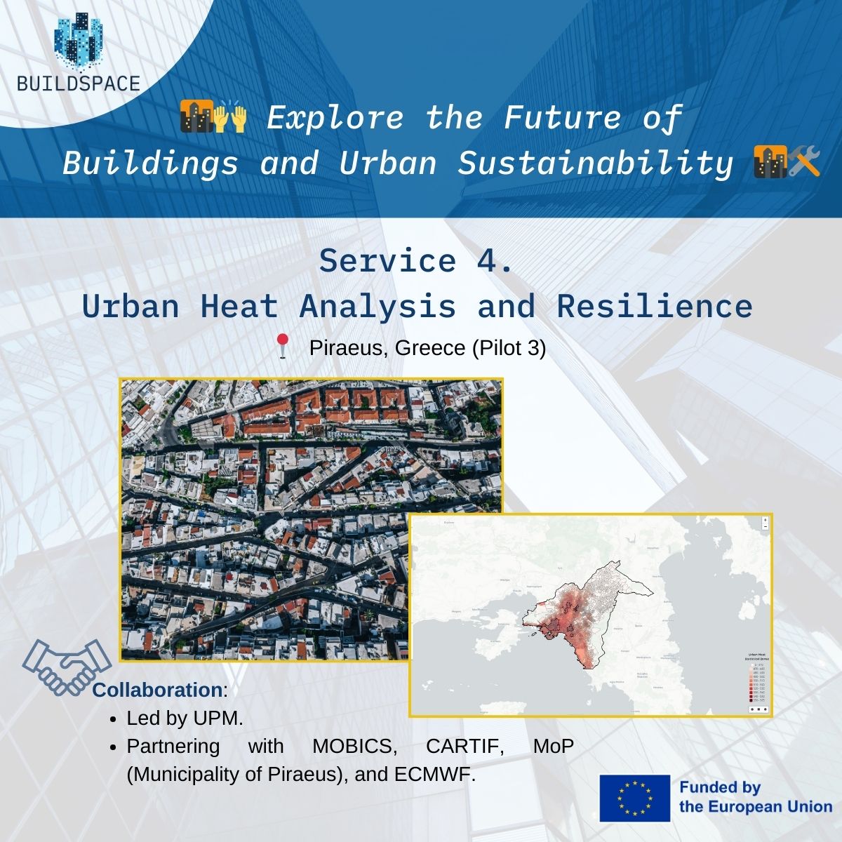 BUILDSPACE project (@buildspace_eu) on Twitter photo BUILDSPACE SE4 is being tested in Piraeus, Greece!🌡️
The team is refining the Decision Support Tool and SE4 web app, with future climate scenarios coming next.
Led by <a href="/La_UPM/">Universidad Politécnica de Madrid</a>, with MOBICS, <a href="/CARTIFCT/">CARTIF</a>, MOP & <a href="/ECMWF/">ECMWF</a>, we are building cooler, more resilient cities🌍
#BUILDSPACEproject BUILDSPACE SE4 is being tested in Piraeus, Greece!🌡️
The team is refining the Decision Support Tool and SE4 web app, with future climate scenarios coming next.
Led by <a href="/La_UPM/">Universidad Politécnica de Madrid</a>, with MOBICS, <a href="/CARTIFCT/">CARTIF</a>, MOP & <a href="/ECMWF/">ECMWF</a>, we are building cooler, more resilient cities🌍
#BUILDSPACEproject