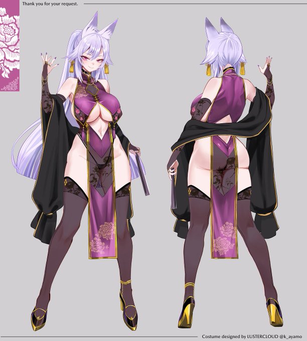 @k_ayamo 邪隷狐翠燐さん チャイナドレス細部資料
Bewitching Qipao dress (Ayamo style)

※アヤモ先生にご依頼しました
※skebコミッションの作品です。無断使用・転載・AI学習お断り 