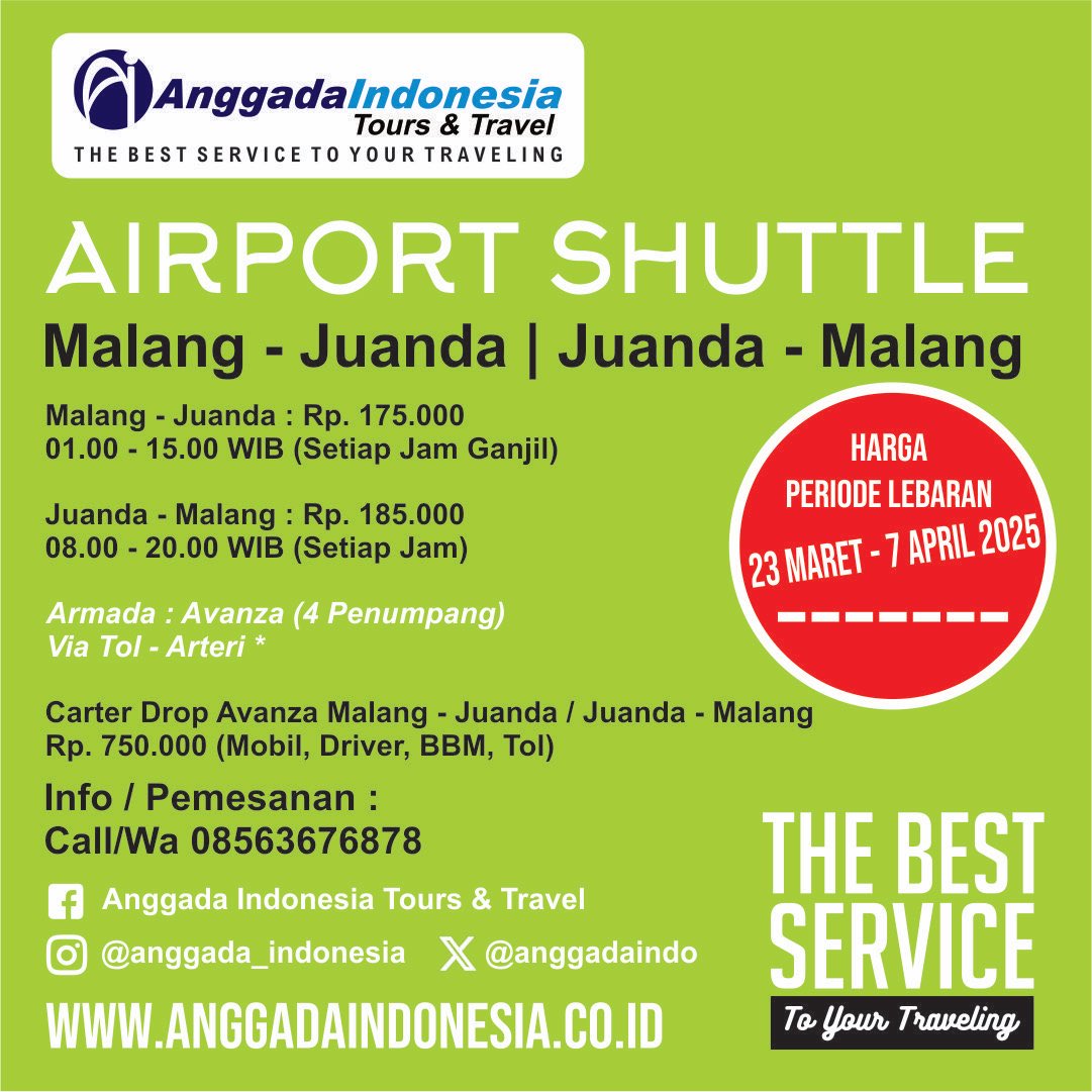 Price List Travel Malang - Juanda dan Juanda Malang selama periode lebaran

anggadaindonesia.co.id

<a href="/yusufgunawan/">Yusuf Gunawan</a>