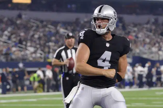 NFLMAVERICK's tweet photo. Happy birthday to former Raiders QB Derek Carr, March 28, 1991. https://t.co/9DhvBFONLp
