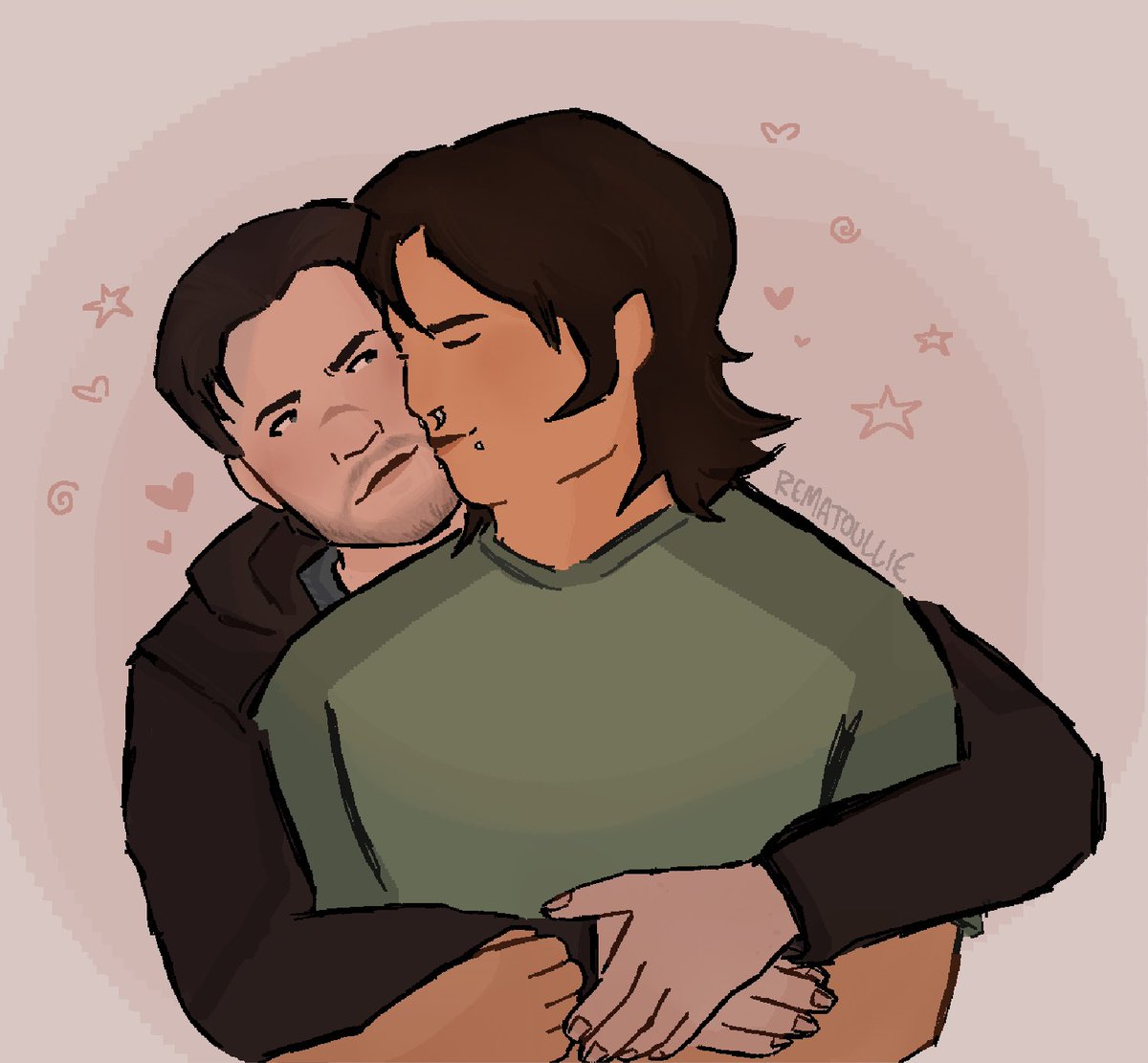 rematoullie's tweet image. drawing oomfs relationships like it’s my full time job ✍️✍️

#ravin and #binarysoul PEAK!! :3 i loved drawing these guys so much and (late) congrats to @whyregirls for reaching 200 and @toonigirii for reaching 300!! go follow them they are so awesome sauce