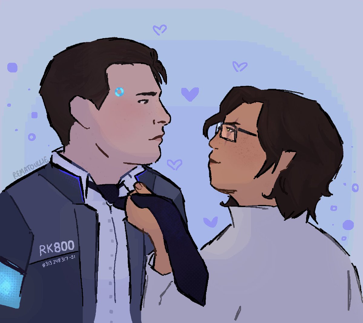 rematoullie's tweet image. drawing oomfs relationships like it’s my full time job ✍️✍️

#ravin and #binarysoul PEAK!! :3 i loved drawing these guys so much and (late) congrats to @whyregirls for reaching 200 and @toonigirii for reaching 300!! go follow them they are so awesome sauce