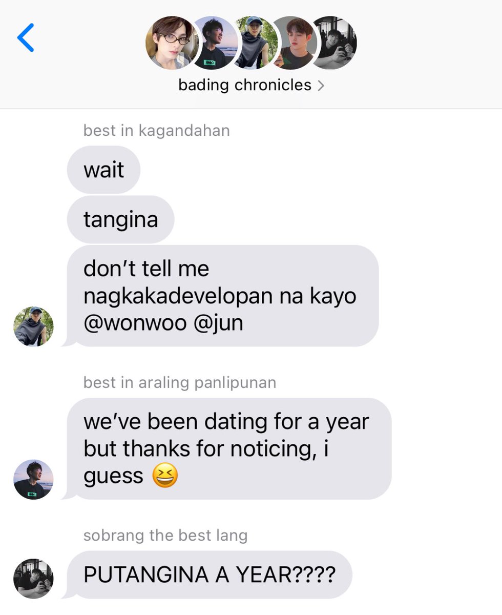 #wonhui few tweets au.

wonwoo and jun did the cliché bet of letting their friends discover their relationship, but somewhere in the middle, sinukuan na lang nila.

well, hindi naman na siguro nila kasalanan na isang taon bago napansin ng tropa nila yung relasyon nila. ;p