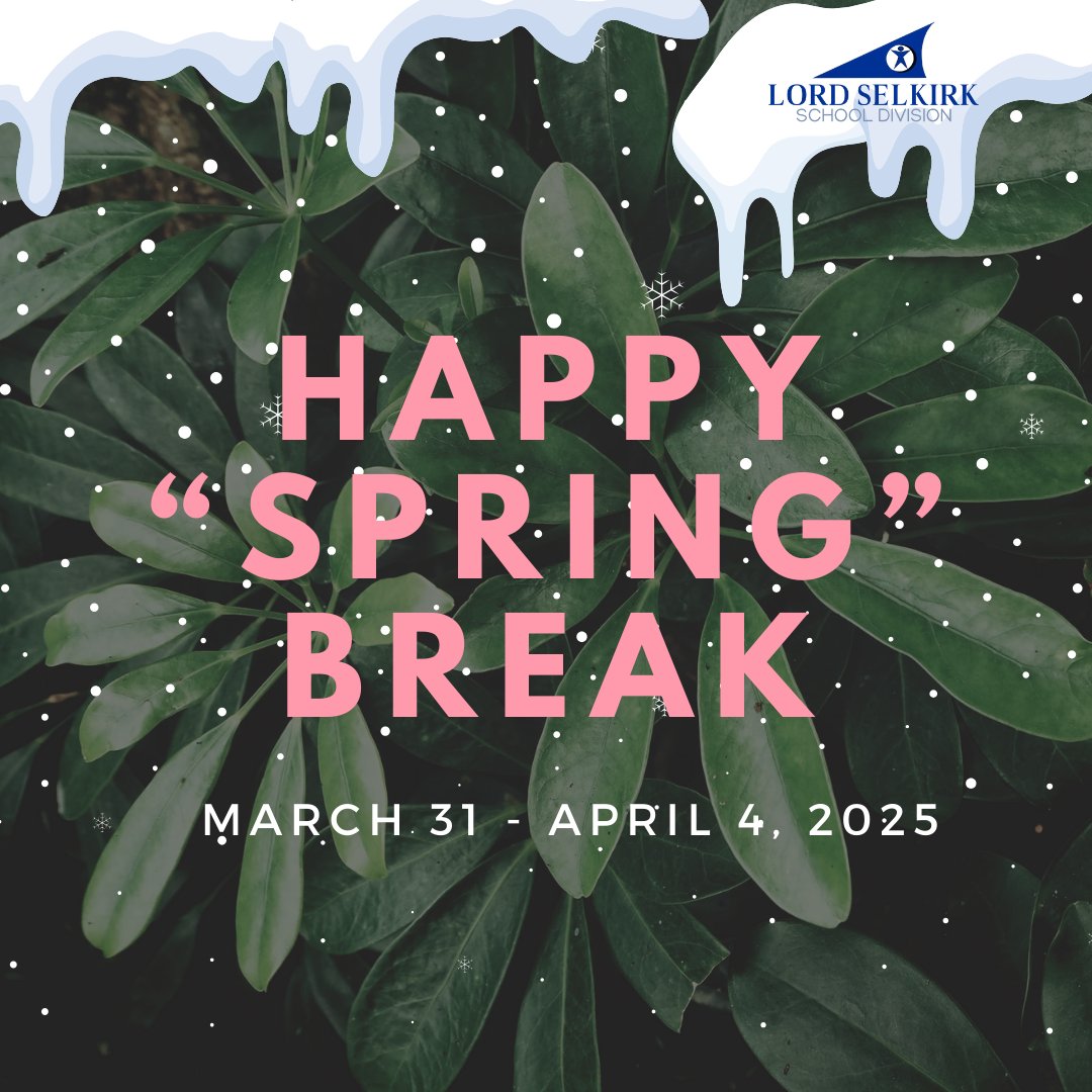 🌸❄️ Happy “Spring” Break❄️🌸

While we might be seeing snowflakes instead of sunshine today, that doesn’t mean we can't enjoy the break! 🌨️ 

Stay safe, stay warm, and we'll see you when classes resume on Monday, April 7th, 2025🌼✨