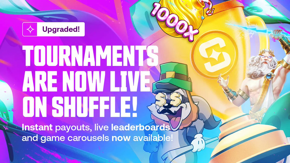 TOURNAMENTS ARE LIVE ON SHUFFLE! 🏆

We’ve completely transformed how you dominate our weekly promotions! Track your progress with real-time leaderboards, personalised progression bars, and instant payouts.

All the info can be found here 👇 shuffle.com/blog/tournamen…
