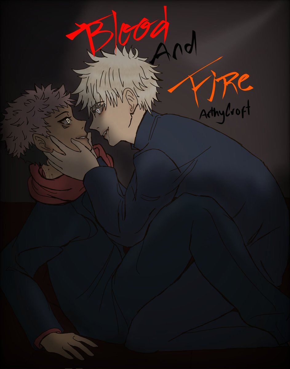 ArthyCroft's tweet image. Eeee, I try my best. Anyway, this baby is for a comic (fanbook?). Satoru vampire, and Yuji "human". It's Omegaverse too. 👀 #goyuu #goyuu #Jjk #JujutsuKaisen #vampire #omegaverse #mpreg
