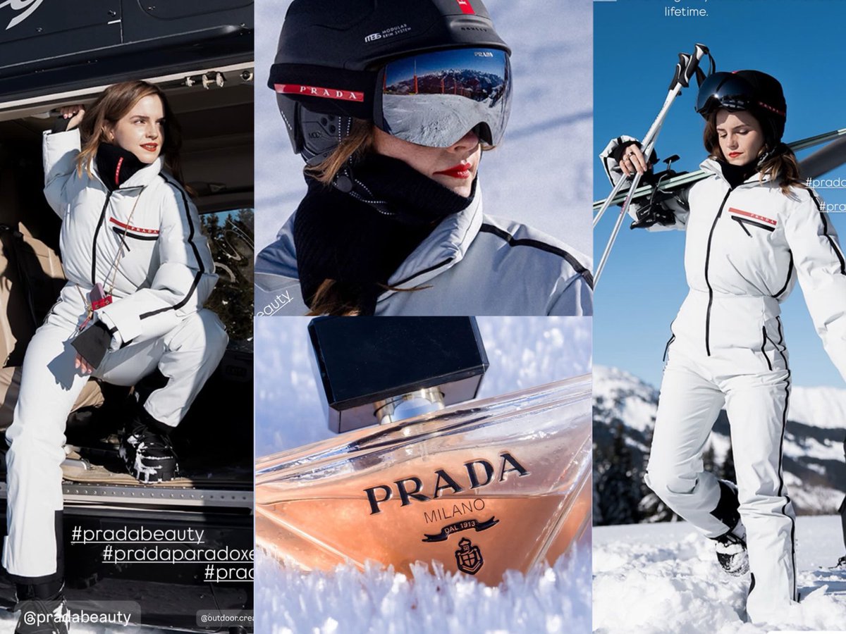エマ・ワトソンが公式Instagramストーリーに新しい<a href="/Prada/">PRADA</a> の香水"パラドックス"のプロモーション写真や動画を投稿しました。

スイス🇨🇭で撮影され、エマはプラダのスキーウェアを身につけています⛷️