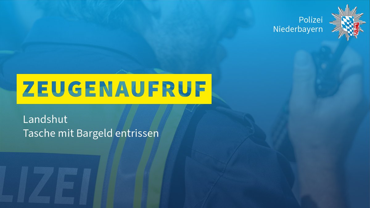 Heute Mittag wurde einem Bankkunden am Dreifaltigkeitsplatz in #Landshut eine weiße Tasche mit Bargeld entrissen. Der Täter floh Richtung Ländgasse.

Täterbeschreibung:
➡️ 50–55 Jahre, 170 cm, gepflegt
➡️ schwarz gekleidet, evtl. Anzug

Hinweise? Kripo Landshut: ☎️ 0871/9252-0.