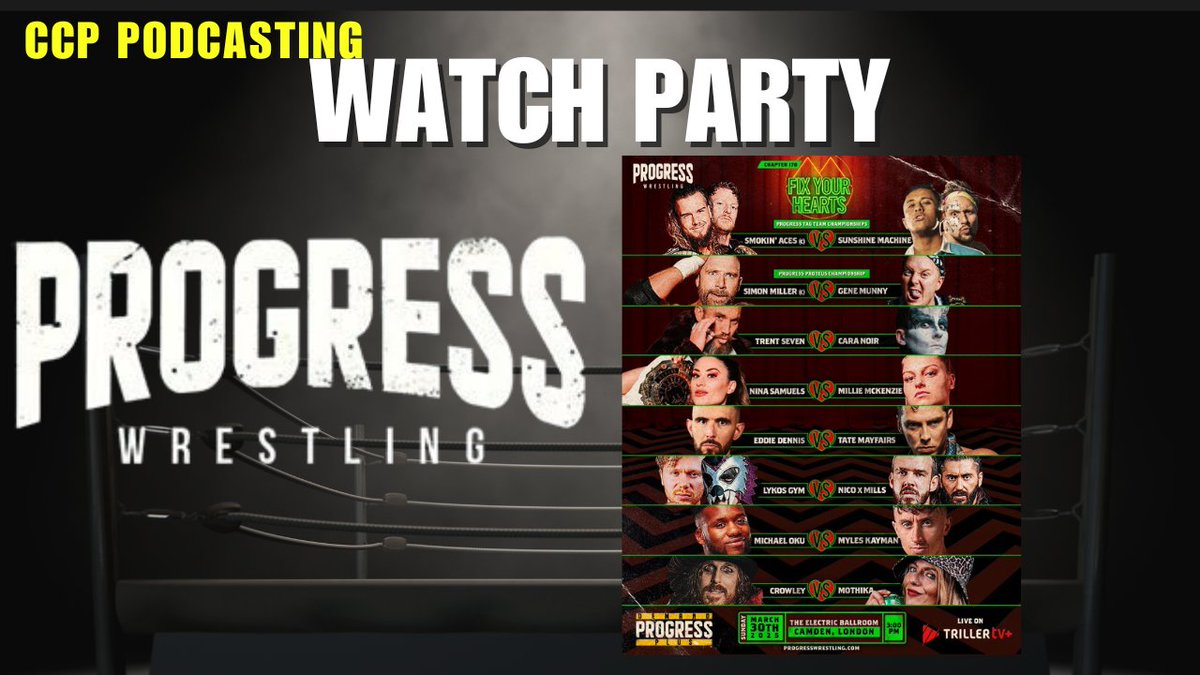Busy weekend on the Twitch channel- tomorrow morning 730 AM EST we go Down the Rabbit Hole of <a href="/MPW_CA/">Millennium Pro Wrestling</a> 

Tomorrow afternoon 3PM we spotlight <a href="/IsaacNorthpro/">Isaac North</a> 

Sunday Morning a Watch Party for <a href="/ThisIs_Progress/">PROGRESS Wrestling</a> 

Find us on Twitch- twitch.tv/ccpepodasting and on YouTube: