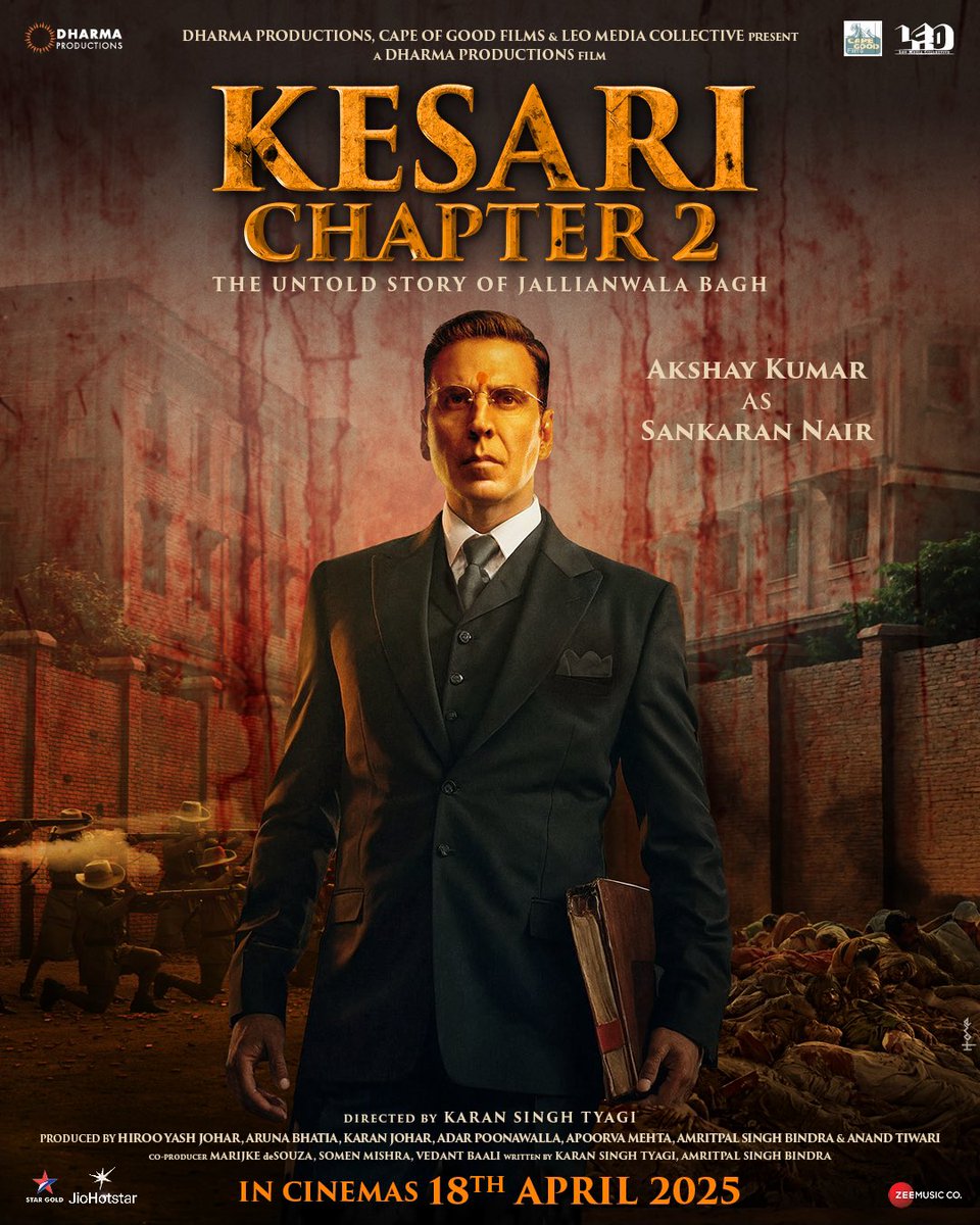 akshaykumar's tweet photo. One man. Against an entire empire. 
Introducing C. Sankaran Nair in Kesari - Chapter 2.

 In cinemas 18th April, worldwide. https://t.co/faLnr7vuXN