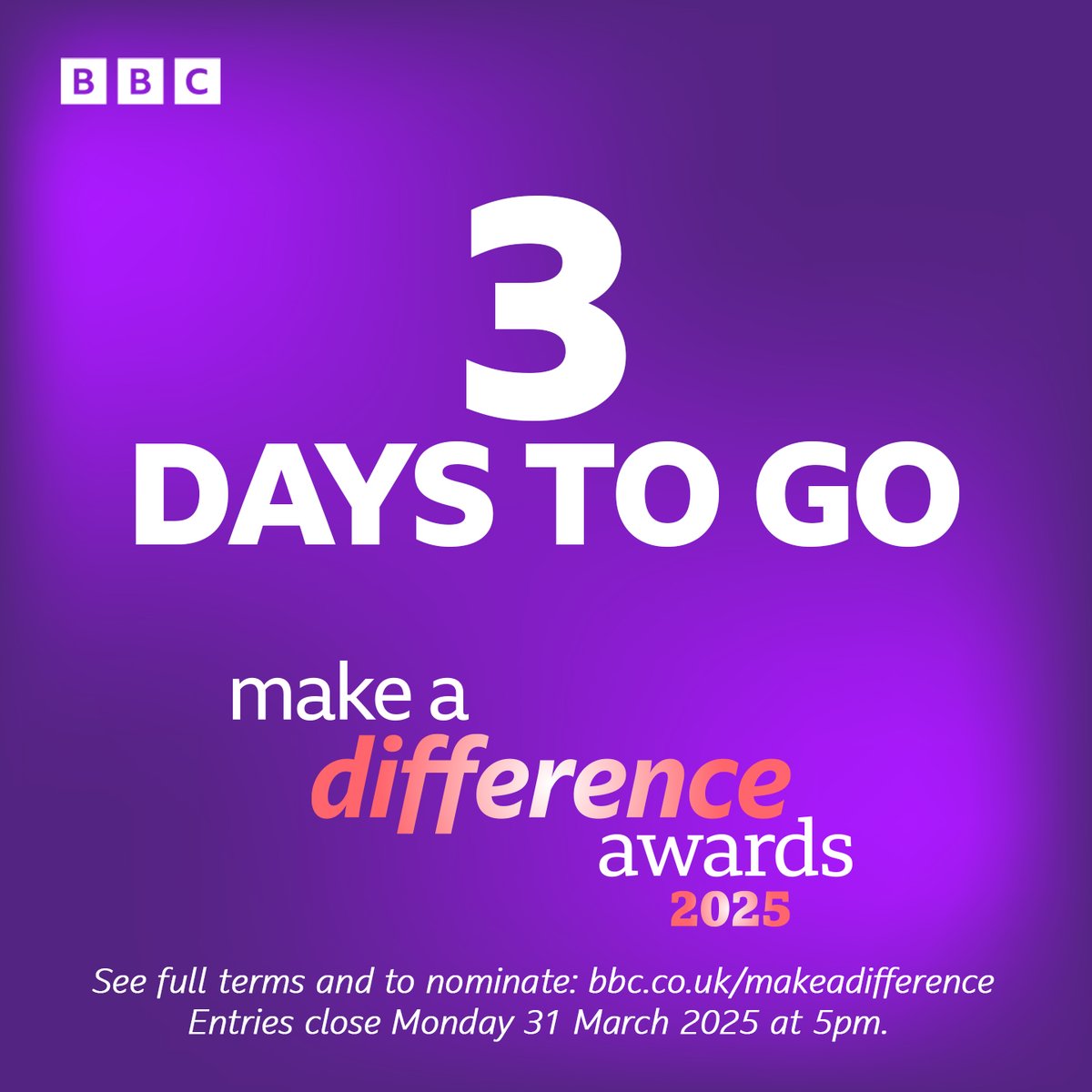 Celebrate the heroes in your community – nominate them now for a BBC Radio Hereford and Worcester Make a Difference Award. 

See a full list of categories and our terms: bbc.in/makeadifference 

Nominations are open until 5pm on Monday 31/03/2025.