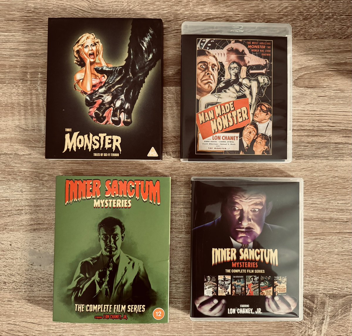 SirKantzos's tweet image. Classical Mystery &amp;amp; Horror 

#InnerSanctumMysteries #threemonstertalesofscifiterror #ManMadeMonster #TheMonolithMonsters #MonsterOnTheCampus #EurekaEntertainment #BluRay