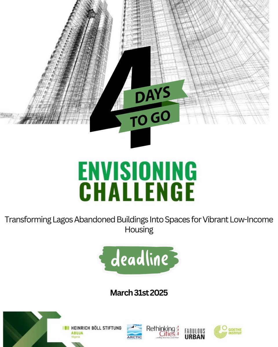 4 Days to go

Great ideas shape the future. Will yours be one of them? Submit now!👇

ng.boell.org/en/2025/02/14/…

#EnvisioningChallenge #4DaysLeft #AffordableHousing #UrbanInnovation #heinrichböllstiftung #rethinkingcities