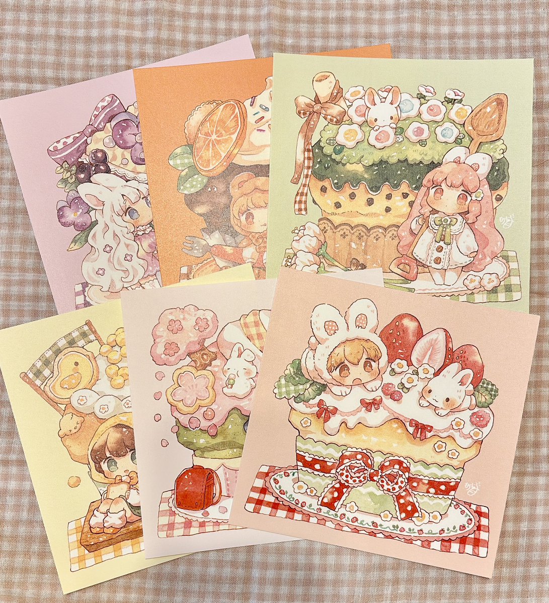 大きめ正方形カード届きました！6枚セットで販売します🧁