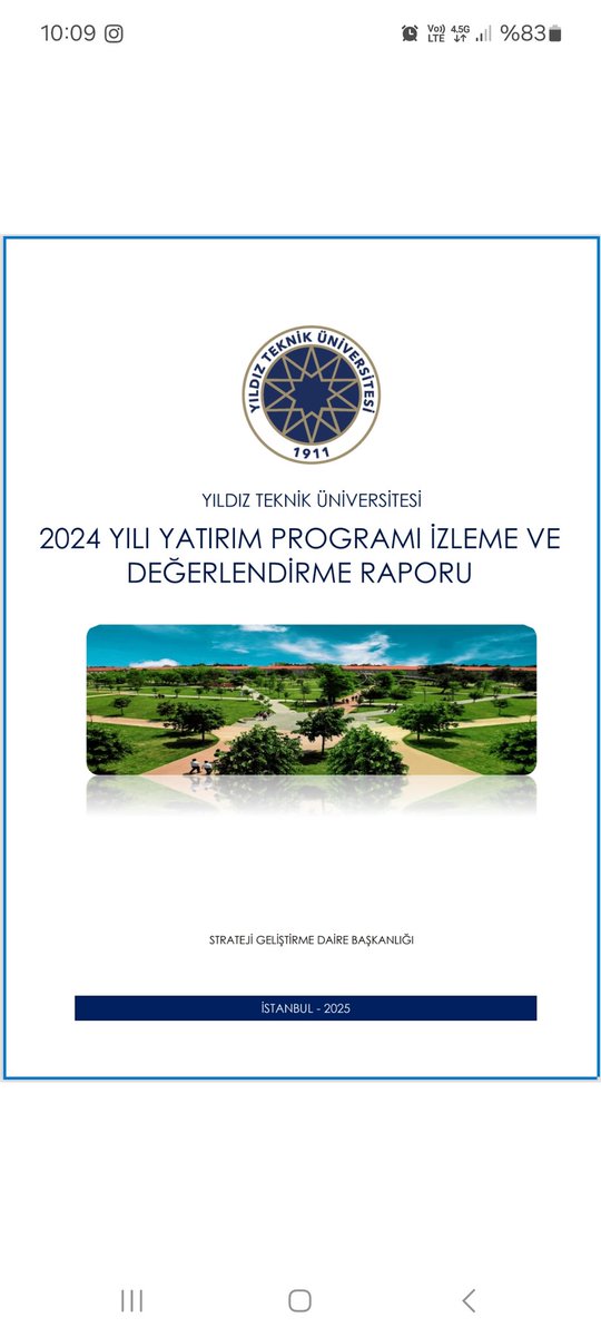 Üniversitemiz 2024 Yılı Yatırım Programı İzleme ve Değerlendirme Raporu yayımlanmıştır. stg.yildiz.edu.tr/images/files/Y…