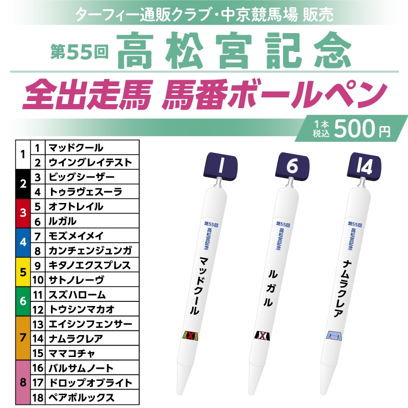 期間限定発売！】 3/30(日)に行われる第55回高松宮記念の馬番