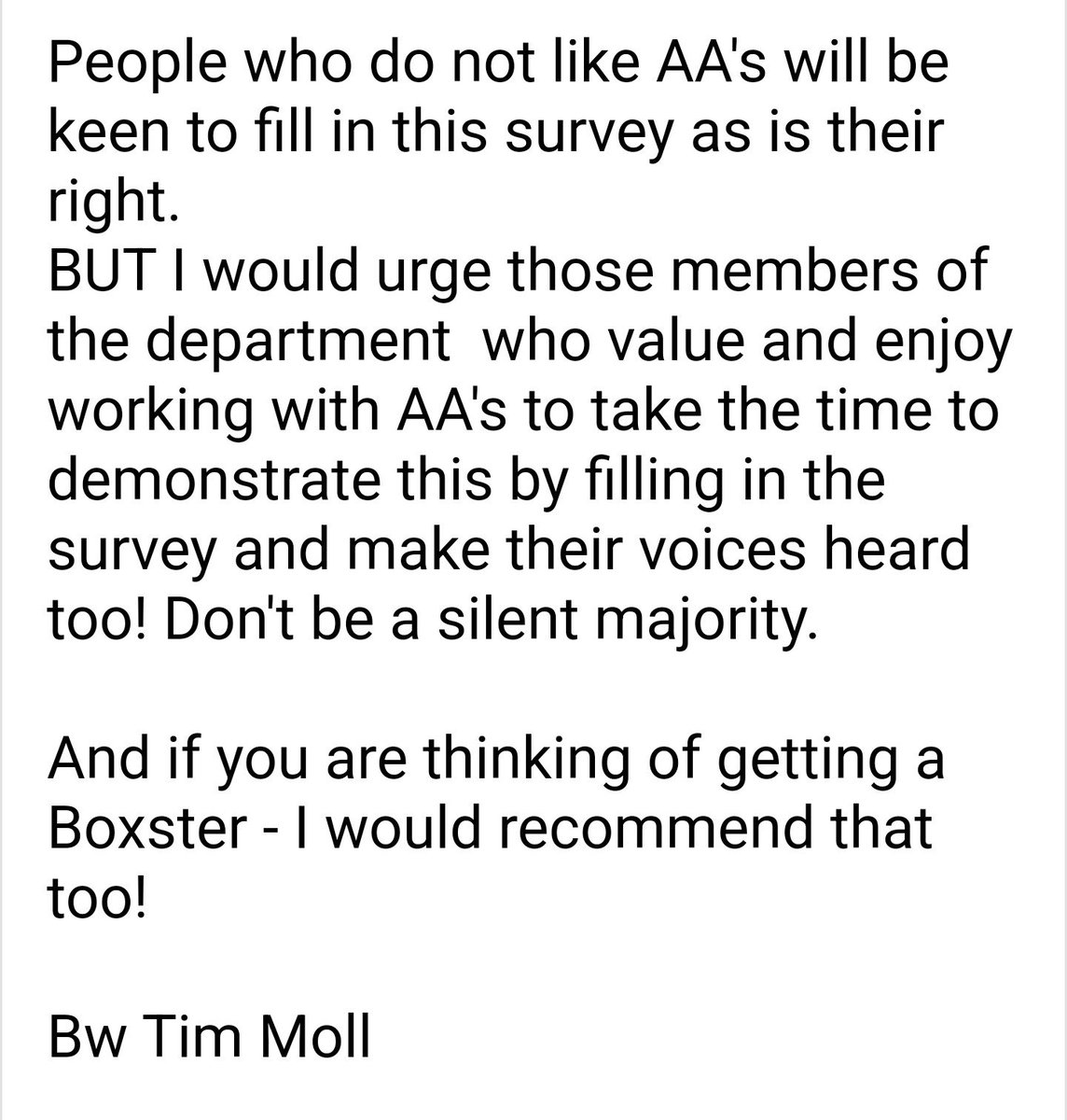 STOP WHAT YOU’RE DOING THERE’S ANOTHER EMAIL

🔸 Captain HMSAA, in a new tone-deaf email, has another anecdote for us

🔸 He explains that if you were to look at reviews of his PORSCHE, only the unhappy people would comment

🔸Despite everything, he still believes we are the