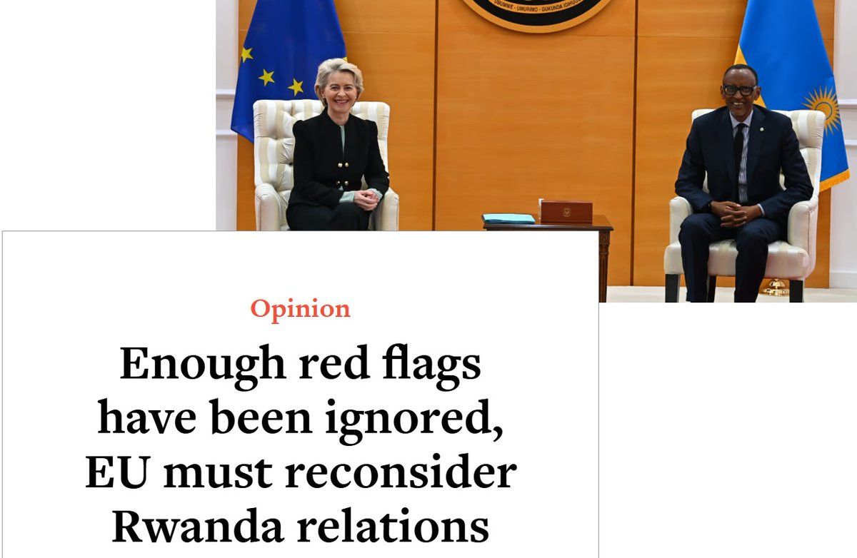 Enough red flags: EU's recent sanctions on #Rwanda officials for #DRCongo conflict questions its relation with Kigali.

Our OpEp in @EUObs 👉
euobserver.com/africa/arfb81b…

👇