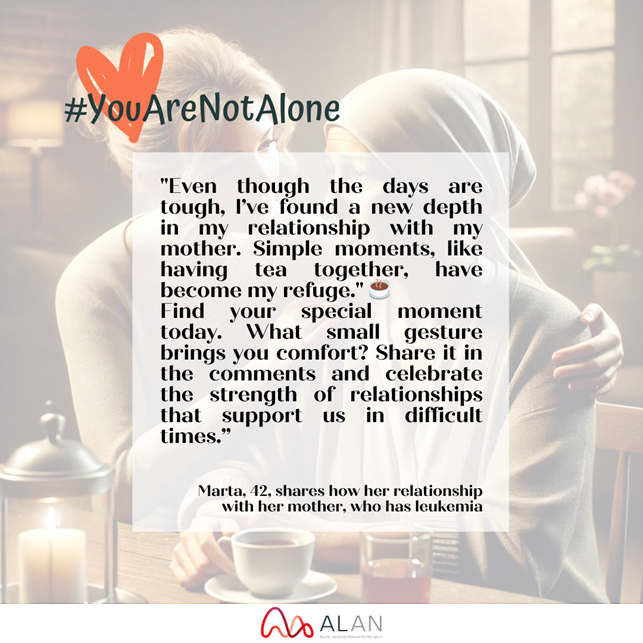 AcuteLeuk's tweet photo. What small gesture brings you comfort? Share it in the comments
#BeLeukemiaAware #StrengthInRelationships  #MomentsOfComfort #SupportAndLove  #YouAreNotAlone #HopeAndStrength #CancerJourney  #SimpleJoys  #HealingTogether #CaregiverStories  #OneStepAtATime  #StrengthAndDedication https://t.co/f7S8Zegm2e