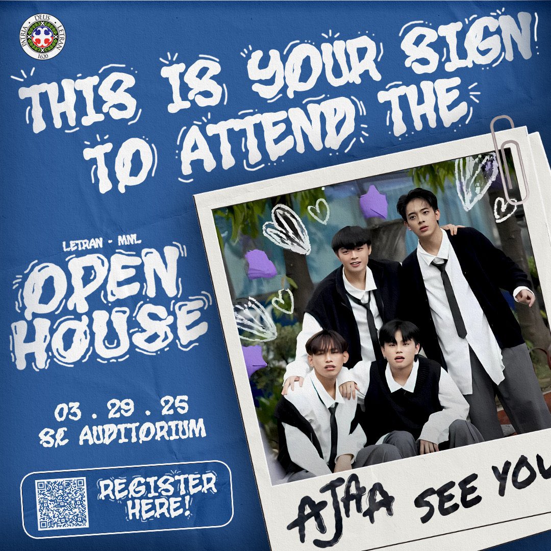 AJAAofc's tweet photo. 💌 See you tomorrow Letranites and Hanies at the Letran Open House 2025! We’re excited to see you there!

🎟️Register for FREE and get VIP access:
https://t.co/0d13Fwj1FR

📆March 29, 2025 | 9AM
📍SC Auditorium

#Letran #AJAA https://t.co/zAoJzL3hgM