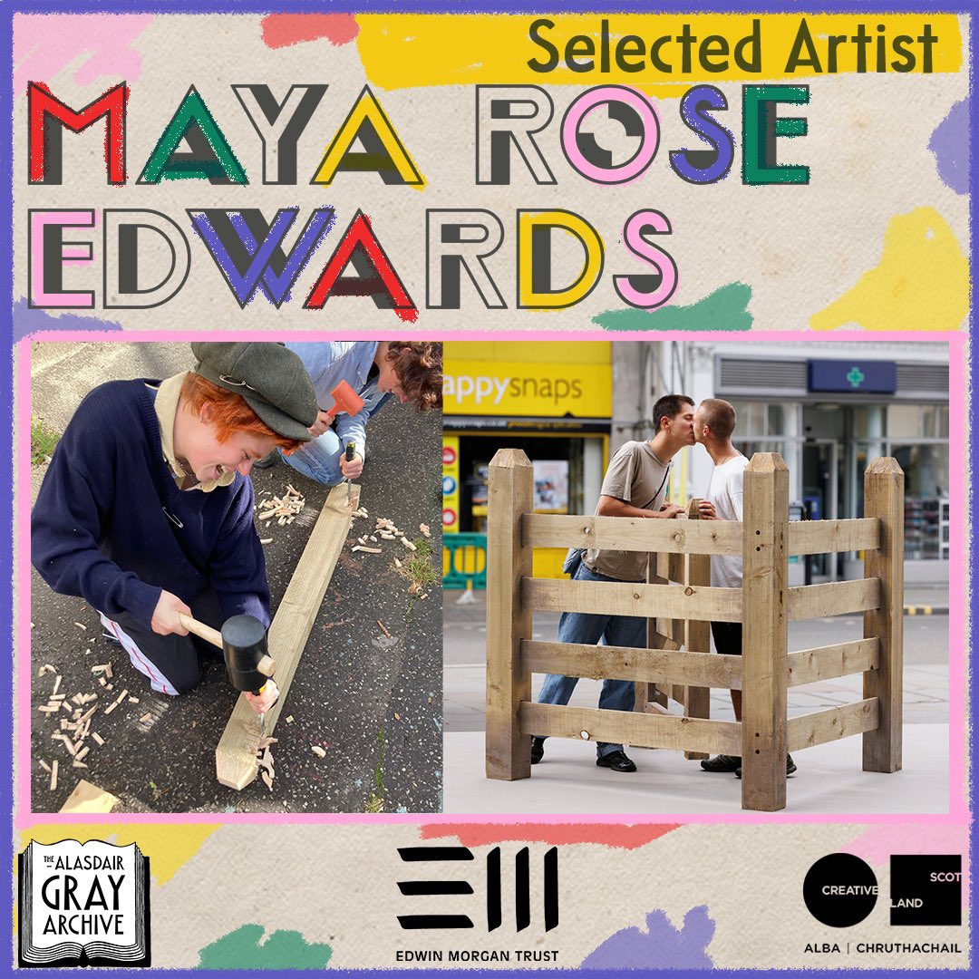 The Alasdair Gray Archive (@agrayarchive) on Twitter photo Delighted to announce the appointment of Maya Rose Edwards as our FIRST VISUAL ARTIST COMMISSION, responding to queer forms and kinship in the works of Alasdair Gray and Edwin Morgan, supported by <a href="/CreativeScots/">Creative Scotland</a> and <a href="/EdMorganTrust/">Edwin Morgan Trust</a> Delighted to announce the appointment of Maya Rose Edwards as our FIRST VISUAL ARTIST COMMISSION, responding to queer forms and kinship in the works of Alasdair Gray and Edwin Morgan, supported by <a href="/CreativeScots/">Creative Scotland</a> and <a href="/EdMorganTrust/">Edwin Morgan Trust</a>