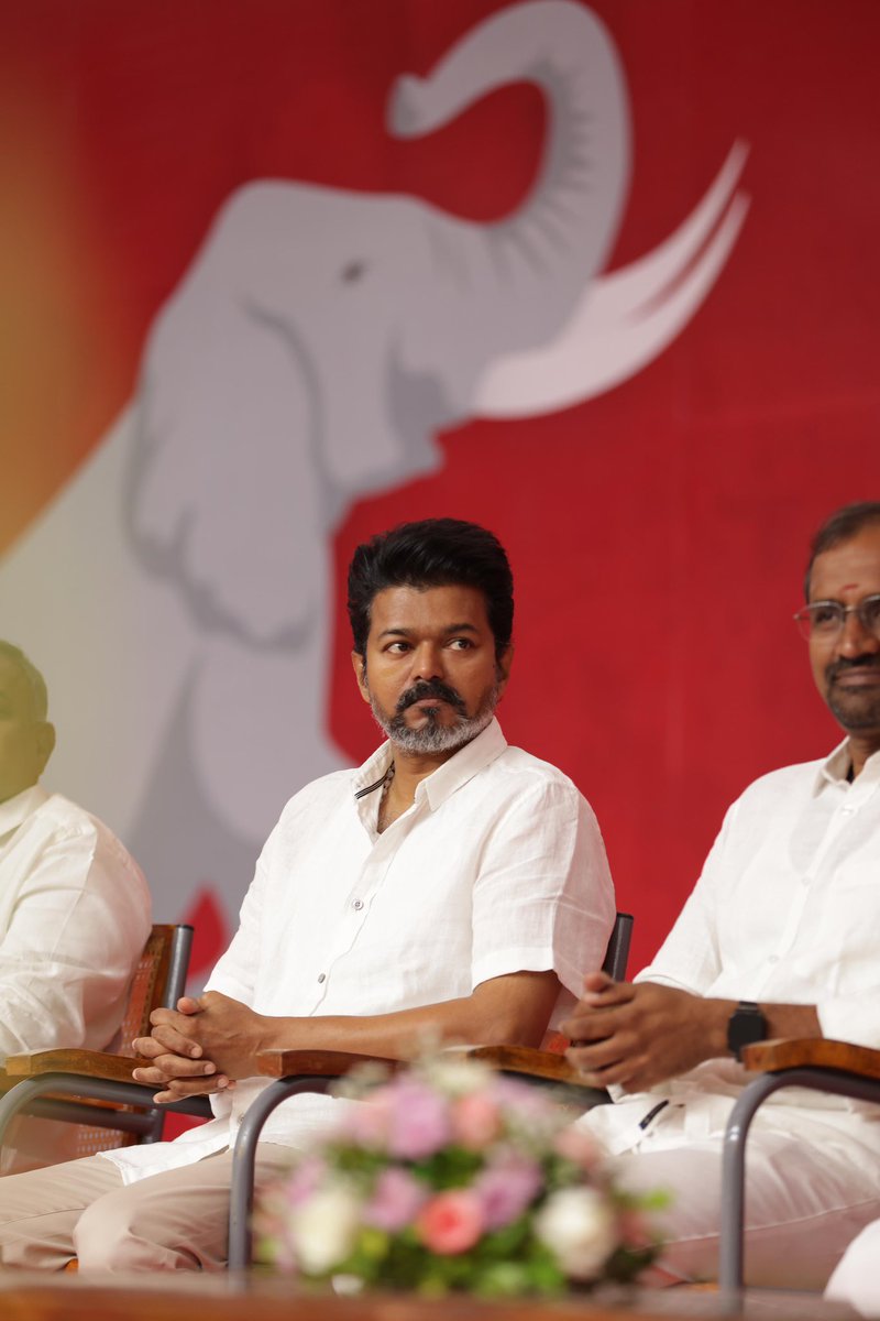 ActorVijayTeam's tweet photo. EXCLUSIVE: Latest clicks of our Thalapathy Vijay from the grand general council meeting 📸

#TVK_முதல்பொதுக்குழு @TVKVijayHQ https://t.co/OiKR476DGx