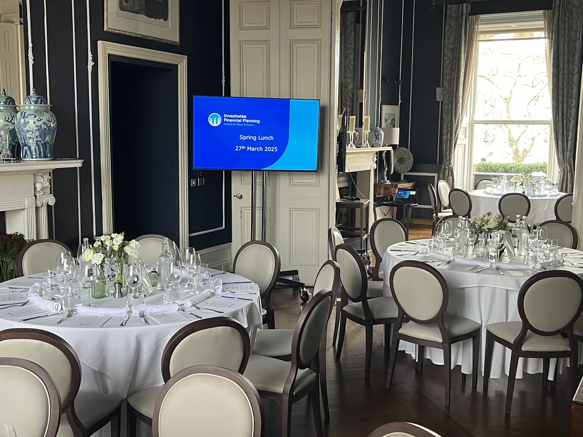 InvestwiseFP's tweet image. Our spring lunch event at the fabulous 25 Fitzwilliam Place. Clients were treated to an insightful business presentation from Stuart Fitzgerald. Great to have a full house of 60 clients for the day.