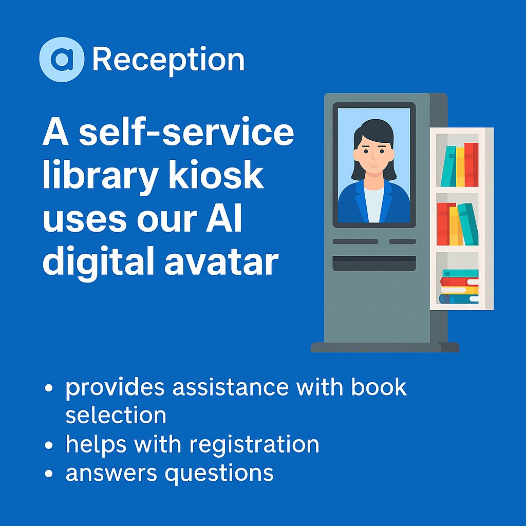 aReceptionAI's tweet image. 📚 A new self-service library kiosk just launched in Prague’s DBK mall – and it’s powered by our aReception.ai digital avatar 🤖✨

The AI assistant helps with registration, book selection, and answering visitor questions.

👉 Full article: prazsky.denik.cz/volny-cas/prah…

#AI…