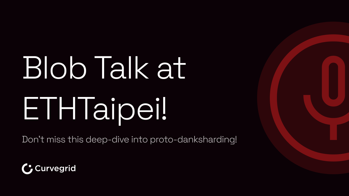 curvegridinc's tweet image. Our co-founder @JeffinTokyo will be at @EthTaipei  sharing insights on #blobs (binary large objects in #Ethereum—what they are, why they matter, and how they power scalability through #EIP4844 #EIP7918. 🫙⚡️

📍 POPOP Taipei, Nanang District
🗓️ April 2
🕞 3:30 PM CST

Bring your…