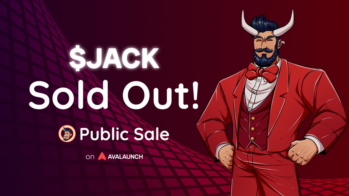 Stable Jack (@stablejack_xyz) on Twitter photo SOLD OUT!
Our public sale on <a href="/AvalaunchApp/">Avalaunch 🔺</a> just concluded and we are grateful for the support of our whole community!
THE JOB IS NOT FINISHED! SOLD OUT!
Our public sale on <a href="/AvalaunchApp/">Avalaunch 🔺</a> just concluded and we are grateful for the support of our whole community!
THE JOB IS NOT FINISHED!