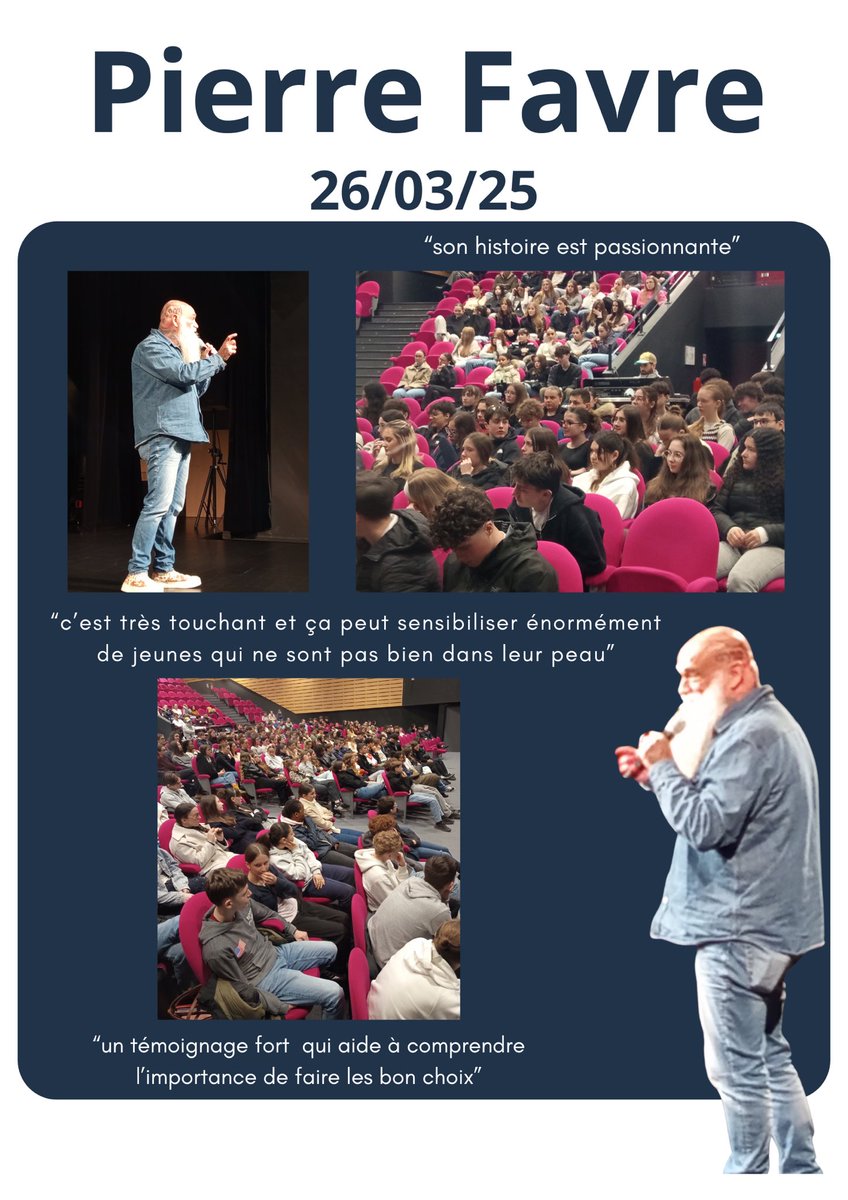 Mercredi matin nous avons eu la joie de vivre le temps fort des secondes en compagnie de Pierre Favre, chanteur des "garçons bouchers". Un moment très fort. #SFND #Lesneven