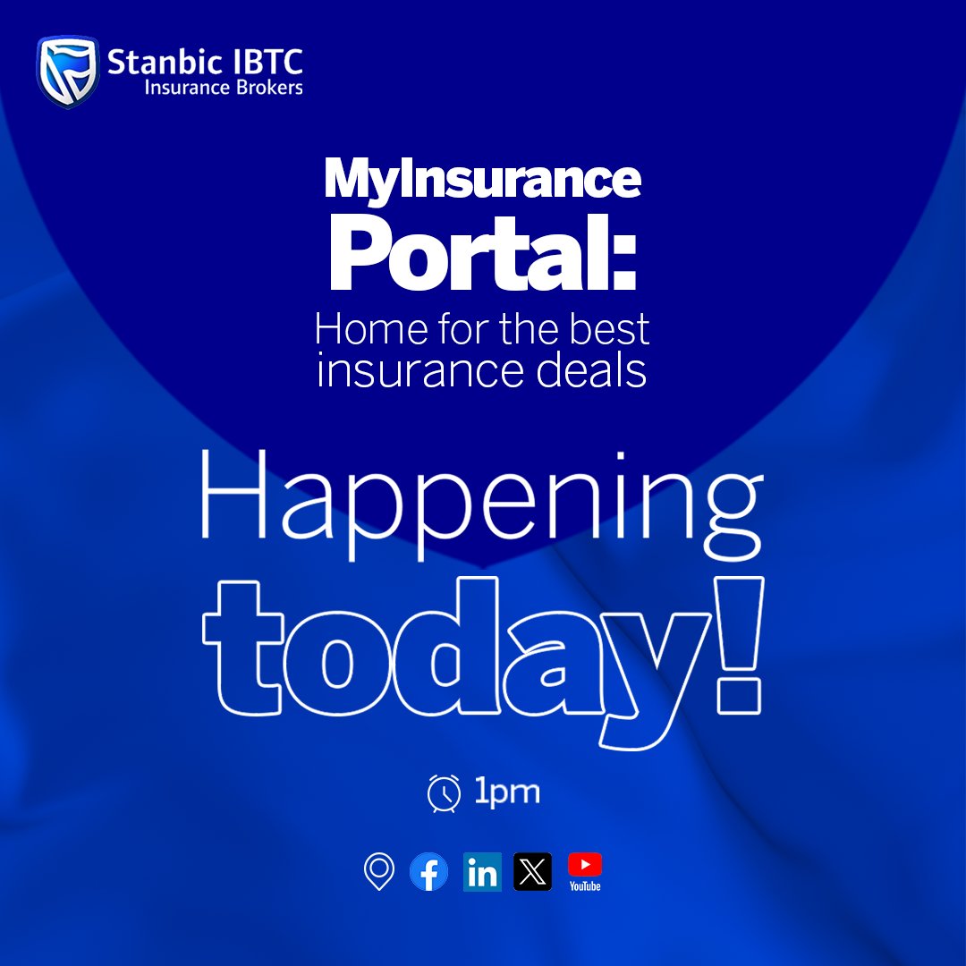 StanbicIBTC's tweet image. It’s go time! 
Stanbic IBTC Insurance Brokers is bringing you all the tips you need to secure the best insurance deals without the stress, on MyInsurance Portal.
⏰1pm
Don’t miss it!

#MyInsurancePortal 
#Insurancedeals
#StanbicIBTCInsuranceBrokers 
#InsuranceMadeEasy