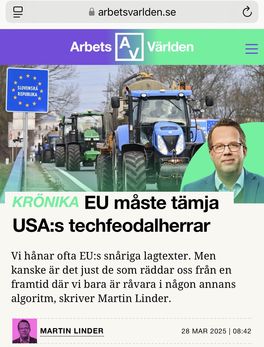 Vi behöver fler, inte färre regleringar för att hindra att vi enbart blir råvara till techjättarna. 

Techjättar styrda av feodalherrar som påverkar våra beteenden, infiltrerar och raserar våra samhällssystem och demokrati.

Även om det kanske kan anses vara innovativt så tycker