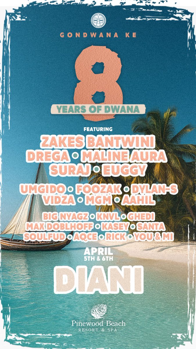 Events:
28th March - KODA 
4th April - Bla Bla 
5th April - Emara Ole Sereni 
6th April - 8yrs of Dwana